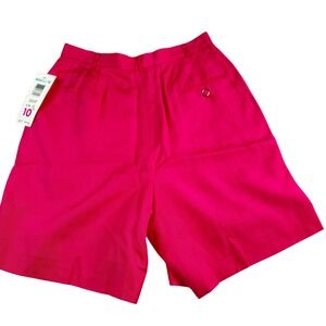 Liz Claiborne Dress Shorts Women's Size Pet 10 Pink High Rise Hook & Eye Rayon